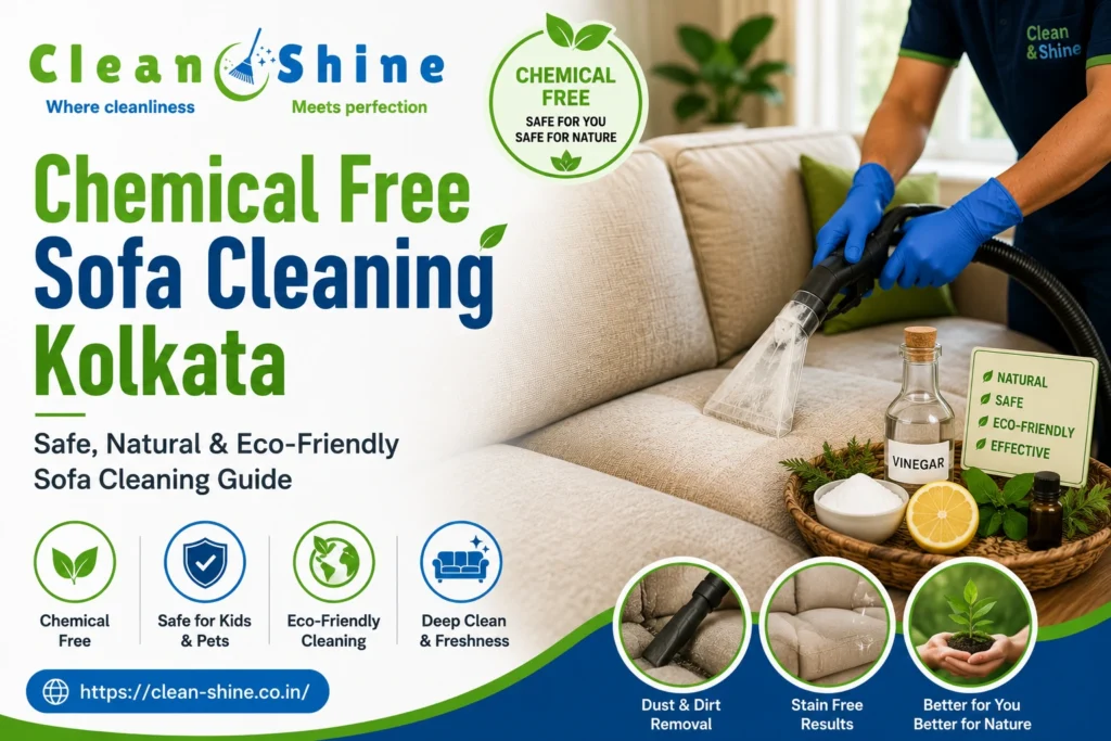 Chemical free sofa cleaning Kolkata with natural, eco-friendly cleaning methods.