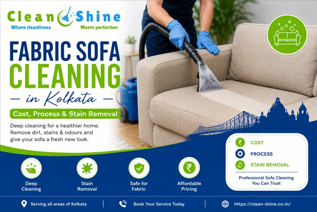 Fabric Sofa Cleaning in Kolkata for deep cleaning and stain removal