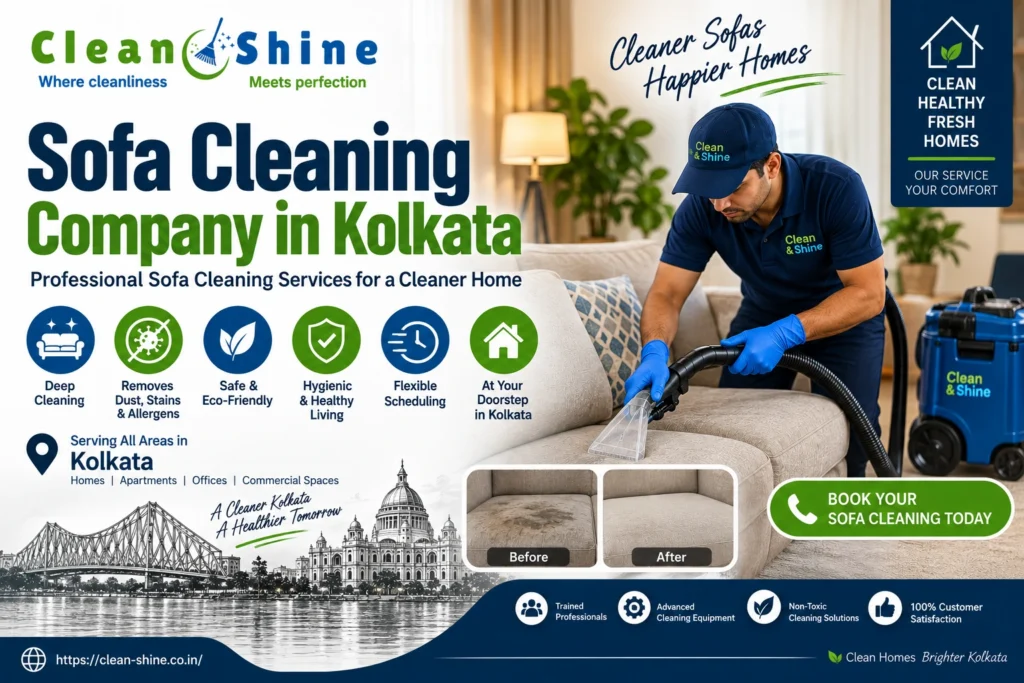 Sofa cleaning company in Kolkata providing professional sofa cleaning services at home.