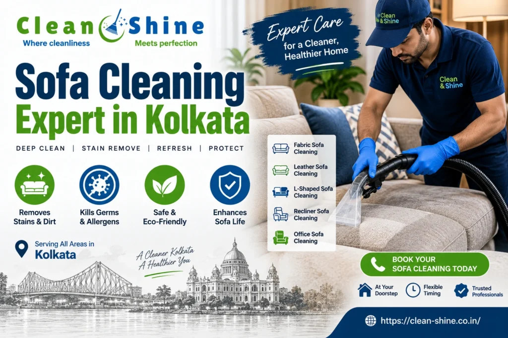 Sofa cleaning expert in Kolkata providing professional deep sofa cleaning at home.